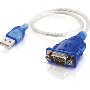 C2G 1.5ft USB to Serial Cable - USB to DB9 Serial RS232 Cable - M/M - Convert a DB9 RS232 serial device to USB; great for 