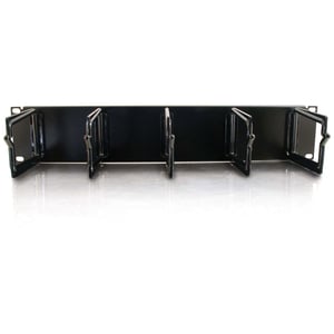 C2G 2u (3.5in) Cable Management Panel with 5 D-Rings - D-ring - Black - 2U Rack Height x 19" Panel Width