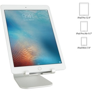 Rain Design mStand tablet stand - Silver - Angled stand provides a comfortable view. Cable outlet for easy management.