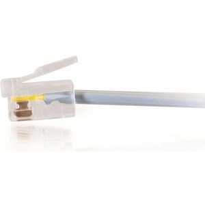 C2G 25ft RJ11 6P4C Straight Modular Cable - RJ-11 Male - RJ-11 Male - 25ft - Silver