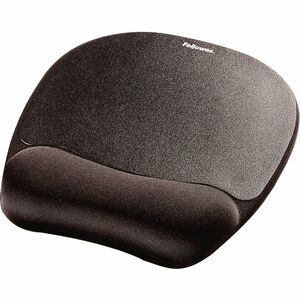 Fellowes Memory Foam Mouse Pad/Wrist Rest- Black - 1" x 7.94" x 9.25" Dimension - Black - Memory Foam - Wear Resistant, Te