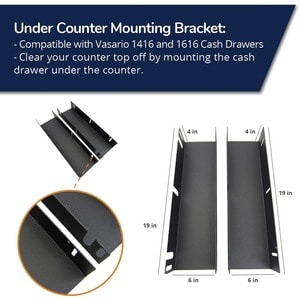 APG Cash Drawer VPK-27B-16-BX Under Counter Mounting Bracket - 2 Under Counter Mounting Brackets. Fits Vasario 1616 and 14