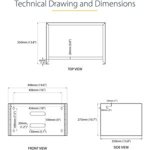 StarTech.com 6U Wall Mount Rack, 14in Deep, 19 inch Wall Mount Network Rack, Wall Mounting Patch Panel Bracket for Switch/