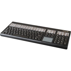 CHERRY LPOS Point Of Sale Keyboard - 127 Keys - QWERTY Layout - 42 Relegendable Keys - Magnetic Stripe Reader - USB - Black