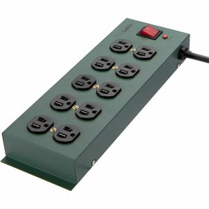 Belkin 10-Outlet Metal Surge Protector - 15ft Cord - Straight Plug - 885J - On-Off Switch - Green - Receptacles: 10 - 885J