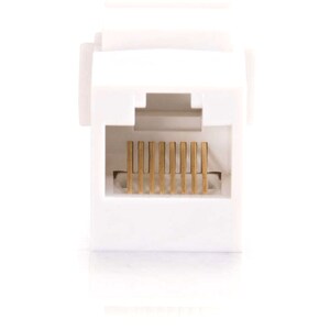 C2G RJ45 (8P8C) Coupler Keystone Insert Module - White - 1 x 8-pin RJ-45 Female - White