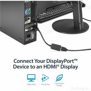 StarTech.com DisplayPort to HDMI Adapter, 1080p DP to HDMI Adapter/Video Converter, VESA Certified, DP to HDMI Monitor/Dis