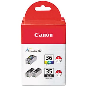 Canon CLI-36/PGi-35 Standard Yield Inkjet Ink Cartridge - Black, Color - 3 / Pack - Inkjet - Standard Yield - 3 / Pack