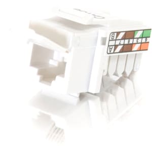 C2G 90° Cat5E RJ45 UTP Keystone Jack - White - RJ-45, 110-punchdown