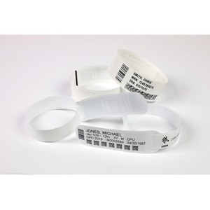 Zebra Wristband Polypropylene 0.75 x 11in Direct Thermal Zebra Z-Band Direct HC100 - 0.75" Width x 11" Length - 200/Roll -