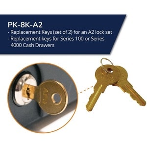 apg Replacement Key| for A2 Code Locks | Set of 2 | - 2 x Key Set