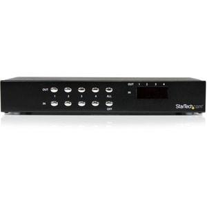 StarTech.com 4x4 VGA Video Matrix Switch Splitter with Audio - 4 x HD-15 Video In
