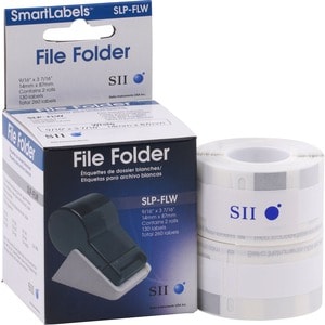 Seiko SLP-FLB White/Blue File Folder Labels - Designed perfectly for labeling folders/assets in an Business, Healthcare fa