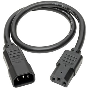 Eaton Tripp Lite Series Heavy-Duty PDU Power Cord, C13 to C14 - 15A, 250V, 14 AWG, 2 ft. (0.61 m), Black - 15A, 14AWG (IEC