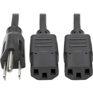 Tripp Lite Computer Power Cord Y Splitter Cable 5-15P to 2x C13 6ft 18 AWG - (NEMA 5-15P to 2x IEC-320-C13) 6-ft.