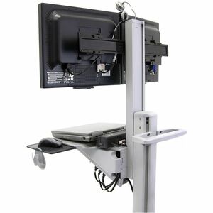 Ergotron Neo-Flex Computer Cart - 20.87 kg Load Capacity - 4 Casters - Aluminium - Grey - 55.9 cm (22") Screen Supported
