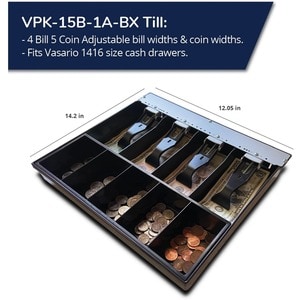 apg Vasario Series Cash Drawer Replacement Tray | Plastic Molded Till for Cash Register| 4 Bill/ 5 Coin Compartments | 12.