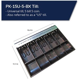 apg Replacement Tray | Plastic Molded Till for Cash Register| 5 Bill/ 5 Coin Compartments | 16â€ x 16.8â€ x 4.9â€ | PK-