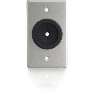 C2G 1.5in Grommet Cable Pass Through Single Gang Wall Plate - Brushed Aluminum - 1-gang