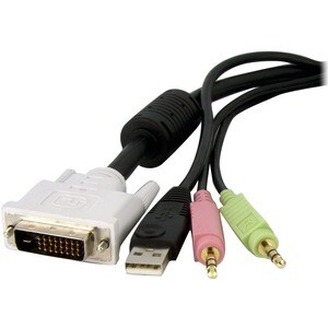 StarTech.com 6 ft 4-in-1 USB DVI KVM Switch Cable with Audio - Connect high resolution DVI video, USB, and audio all in on