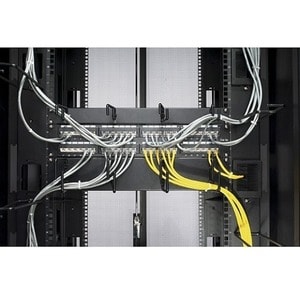 APC 1U Horizontal Cable Organizer - Cable Manager - Black - 1U Rack Height
