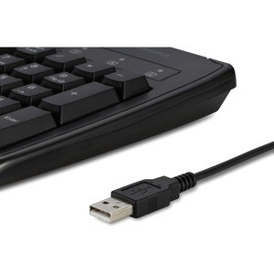 Kensington Pro Fit Washable Keyboard - PS/2, USB - 104 Keys - Black - Pack of 1 - Retail