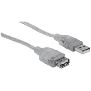 Manhattan Cable USB V2.0 Ext. 4.5M Plata - Cable for Impresora, Teclado, Computador, Dispositivo periférico - 480Mbit/s - 