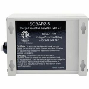 Tripp Lite series ISOBAR2-6 Surge Suppressor - NEMA 5-15P - 2 x NEMA 5-15R - 1410 J - 125 V AC Input - 60 kA - 6 ft (1.83 m)