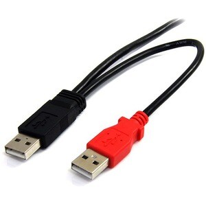 StarTech.com 6ft USB Y Cable for External Hard Drive - Connect and power your external mini-USB equipped hard drive throug