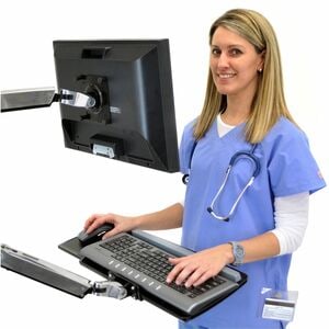 Ergotron Mounting Arm for Keyboard, Mouse, LCD Display - Polished Aluminum - 2.27 kg Load Capacity - Aluminium