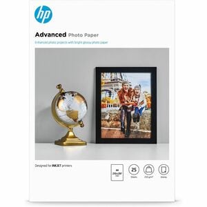 HP Advanced Jato de tinta Papel fotográfico - 91 Brilho - A4 - 210 mm x 297 mm - 250 g/m² Grammage - Brilhante - 25 Planilha