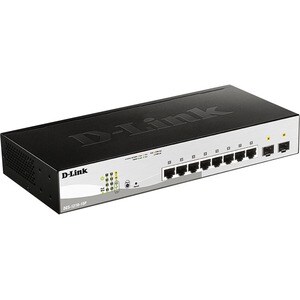 Conmutador Ethernet D-Link WebSmart DGS-1210-10 8 Puertos POE - 8 Red, 2 Ranura de Expansión - Par trenzado, Fibra Óptica 