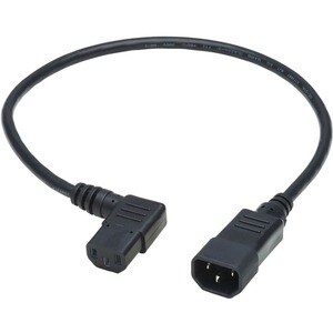Eaton Tripp Lite Series Power Extension Cord, Left-Angle C13 to C14 PDU Style - 10A, 250V, 18 AWG, 2 ft. (0.61 m), Black -