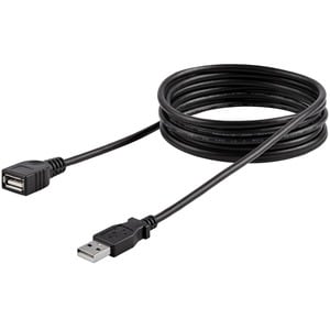 StarTech.com 6 ft Black USB 2.0 Extension Cable A to A - M/F - Extends the length your current USB device cable by 6 feet 