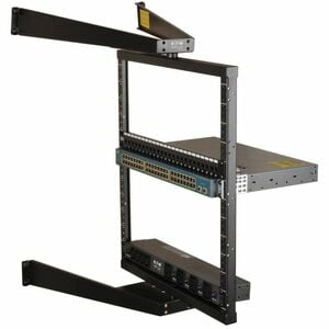 Tripp Lite by Eaton SmartRack 12U Flat-Pack Low-Profile Switch-Depth Wall-Mount Pivoting 2-Post Open Frame Rack - 12U Rack