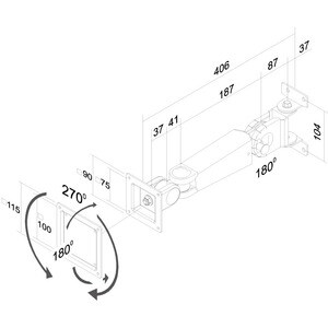 Neomounts Neomounts Pro FPMA-W400 Wall Mount for Flat Panel Display - Grey - Height Adjustable - 25.4 cm to 61 cm (24") Sc