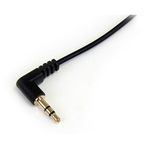 StarTech.com 1 ft Slim 3.5mm to Right Angle Stereo Audio Cable - M/M - Easily connect an iPod® or other MP3 player to a ca