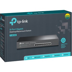 TP-Link TL-SG1008 8 Ports Ethernet Switch - Gigabit Ethernet - 10/100/1000Base-T - 2 Layer Supported - Twisted Pair - Rack