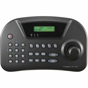 Hanwha Techwin PTZ Control Keyboard - 255 Controllable Cameras - Zoom, Tilt, Pan Control - 3D Joystick - DC Power In LCD S