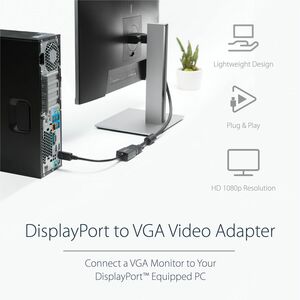 StarTech.com Adaptateur / Convertisseur vidéo actif DisplayPort vers VGA - M/F - 1920x1200 / 1080p - Noir