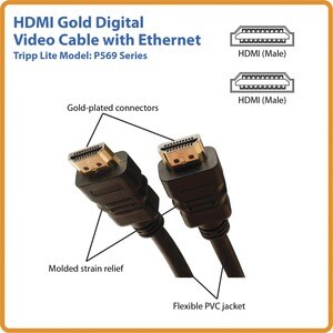 Eaton Tripp Lite Series High Speed HDMI Cable with Ethernet, UHD 4K, Digital Video with Audio (M/M), 25 ft. (7.62 m) - 25 
