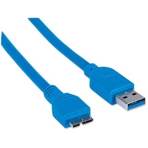 Manhattan Cable USB V3.0 A-Micro B 2.0M Azul - Cable for Concentrador USB, Portátil, Cámara, PDA, Computadora de escritori