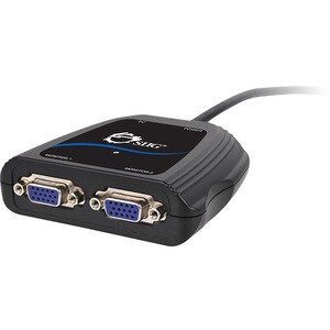SIIG 1x2 Compact VGA Splitter - 1920 x 1440 - 1 x 22 x VGA Out