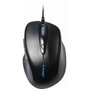 Kensington Pro Fit Full-Size Mouse USB - Optical - Cable - Black - 1 Pack - USB - 3200 dpi - Scroll Wheel - Right-handed Only
