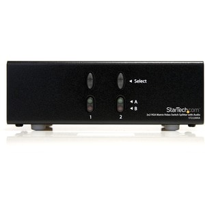 StarTech.com 2x2 VGA Matrix Video Switch Splitter with Audio - 1920 x 1440 - 2 Input Device - 2 Display - Computer, Displa