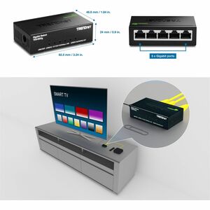 TRENDnet GREENnet TEG-S50G 5 Ports Ethernet Switch - Gigabit Ethernet - 10/100/1000Base-T - New - TAA Compliant - 2 Layer 