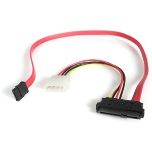 StarTech.com 18in SAS 29 Pin to SATA Cable with LP4 Power - 18in SAS 29 pin to SATA Cable - 18in SFF 8482 to SATA - Cable 