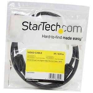 StarTech.com 3m DVI-D Dual Link Cable - Male to Male DVI-D Digital Video Monitor Cable - 25 pin DVI-D Cable M/M Black 3 Me