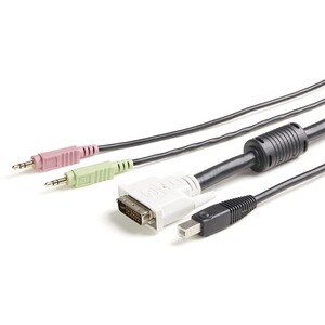 StarTech.com Câble KVM de 1.80m USB DVI 4 en 1 avec Prises Audio et Micro - Cable for Commutateur KVM, Clavier/Souris -  x