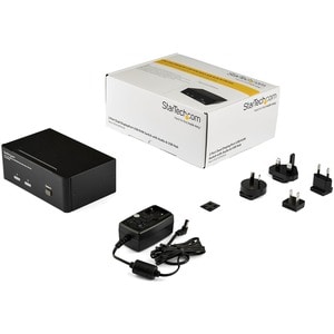 StarTech.com Switch KVM USB doppio DisplayPort 2 porte con audio e hub USB 2.0 - 2 Computer - 1 Utente Locale - WQUXGA - 3